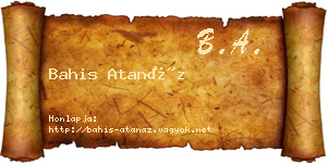 Bahis Atanáz névjegykártya
